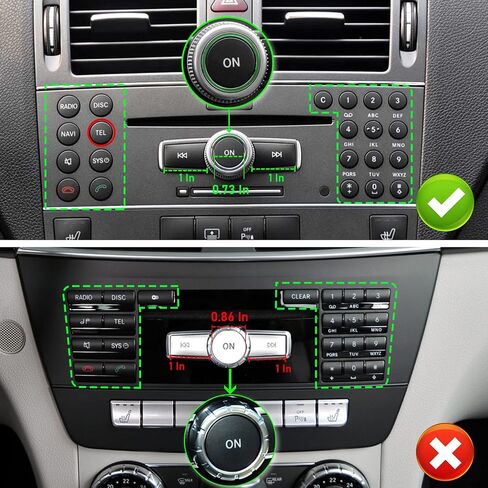 Jaronx Compatible with Mercedes Benz Radio Button Cover Stickers, X204/W204 Volume Button Sticker Radio ON Button Cover for B Class W246/C Class W204/ E Class W212/ G Class/ML W166 CL/SL/CLA/CLS/SLK in Saudi Arabia