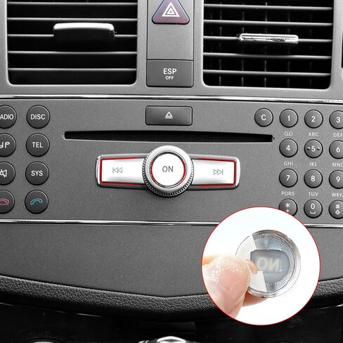 Jaronx Compatible with Mercedes Benz Radio Button Cover Stickers, X204/W204 Volume Button Sticker Radio ON Button Cover for B Class W246/C Class W204/ E Class W212/ G Class/ML W166 CL/SL/CLA/CLS/SLK in Saudi Arabia