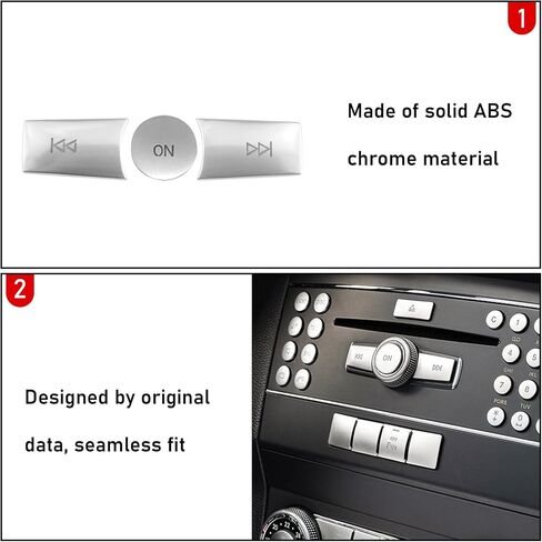 Jaronx Compatible with Mercedes Benz Radio Button Cover Stickers, X204/W204 Volume Button Sticker Radio ON Button Cover for B Class W246/C Class W204/ E Class W212/ G Class/ML W166 CL/SL/CLA/CLS/SLK in Saudi Arabia