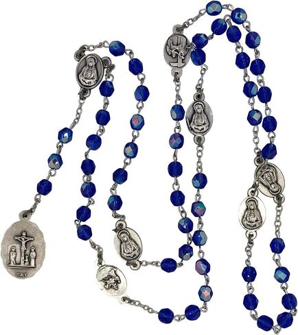 VILLAGE GIFT IMPORTERS Seven Sorrows Rosary Chaplet Blue Crystal in Saudi Arabia