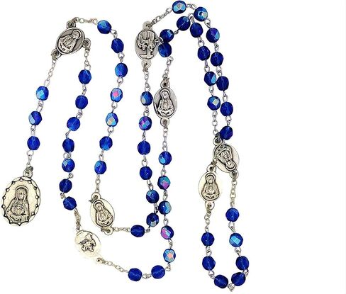 VILLAGE GIFT IMPORTERS Seven Sorrows Rosary Chaplet Blue Crystal in Saudi Arabia