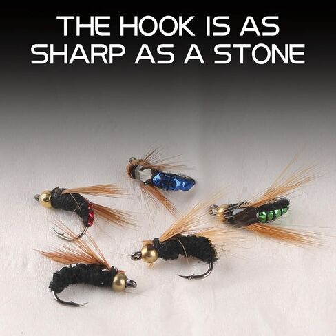 Fly Fishing Flies Kit, Dry Wet Fishing Flies 40/50/100pcs Handmade Fly Fishing Lures Assortment Kit Floating Baits for Bass Salmon Trout Streamers Nymphs with Free Tackle Box in Kuwait