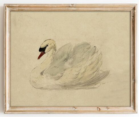 Kizbok خمر جدار الفن ديكور الكلاسيكية البجعة قماش يطبع مزرعة جدار ديكور ريفي الألوان المائية بجعة خمر الفن صور لغرفة النوم الحمام مكتب ديكور (8 "× 10"-غير مؤطرة) in Kuwait