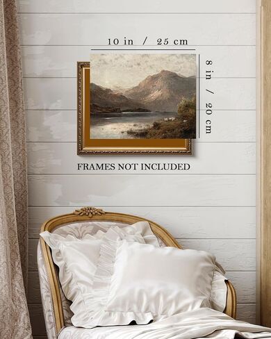 Kizbok خمر جدار الفن ديكور الكلاسيكية البجعة قماش يطبع مزرعة جدار ديكور ريفي الألوان المائية بجعة خمر الفن صور لغرفة النوم الحمام مكتب ديكور (8 "× 10"-غير مؤطرة) in Kuwait