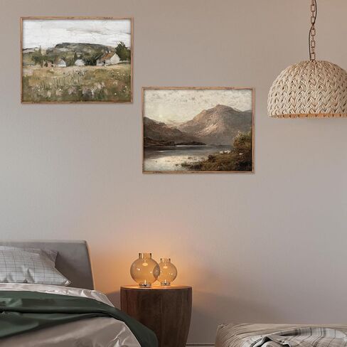 Kizbok خمر جدار الفن ديكور الكلاسيكية البجعة قماش يطبع مزرعة جدار ديكور ريفي الألوان المائية بجعة خمر الفن صور لغرفة النوم الحمام مكتب ديكور (8 "× 10"-غير مؤطرة) in Kuwait