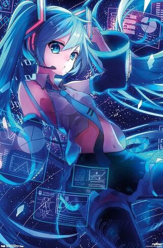 Trends International Hatsune Miku - ملصق حائط للشاشات، 22.375 بوصة × 34 بوصة، نسخة غير مؤطرة in Saudi Arabia
