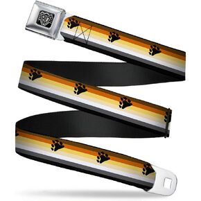Buckle-Down Seatbelt Belt - Flag Bear Pride2 Black/Brown/Orange/Yellow/Tan/White/Gray/Black - 1.0" Wide - 20-36" in Length