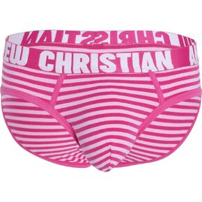 Andrew Christian Ultra Pink Stripe Brief w/ALMOST NAKED®, Pink, X-Large in Saudi Arabia