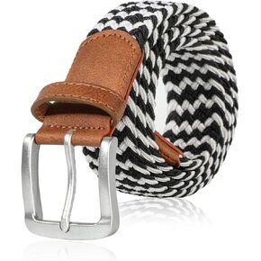 Men's and women's elastic woven belt elastic woven canvas casual belt multi-color