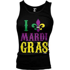 I Love Mardi Gras - Fleur De Lis NOLA Juniors Tank Top