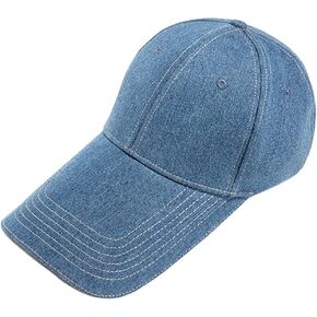 LOCOMO Men Women Super Extra Long Bill Denim Cap Fishing Hat Jeans Trucker Snapback Baseball Brim