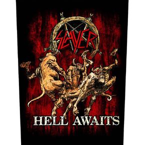 XLG Slayer Hell Awaits Back Patch Thrash Metal Music Jacket Sew On Applique
