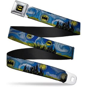 Buckle-Down Men's Seatbelt Belt Batman Kids, Dark Starry Night, 1.0" Wide-20-36 Inches