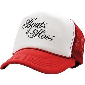 Gooder Tees - Boats N Hoes - Prestige Worldwide Ferrell Funny - Vintage Retro Style Trucker Cap Hat