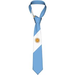 DABOYOZHZH Argentina Flag Emblem Striped Necktie Men'S Neck Ties Mens Party Business Neckties Soft Skil Tie