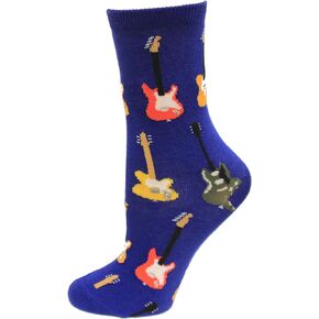 HOTSOX Kids Guitars Socks 1 Pair, Blue, Kids M/L