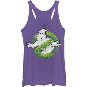 Fifth Sun Ghostbusters Ghost Logo Green Slime Women's Racerback Tank Top