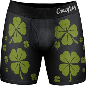 Crazy Dog T-Shirts Mens Rub For Luck Boxer Briefs Funny St Patricks Day Novelty Underwear For Guys