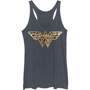 Warner Brothers Wonder Woman Photo Fill Logo Women's Racerback Tank Top