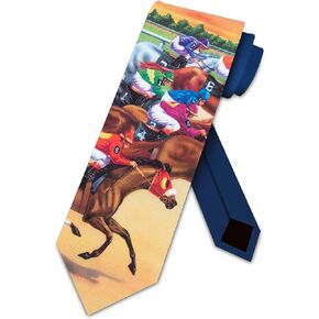 Three Rooker Horse Racing tie Mens Necktie
