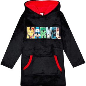 Marvel Kids Blanket Hoodie Oversized Fleece Ultra Soft and Cosy Black One Size
