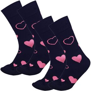 gisgfim 2 Pairs Men Valentine's Day Hearts Socks Bulk Heart Novelty Cotton Socks Crew Love Socks for Women Men Valentine Gift