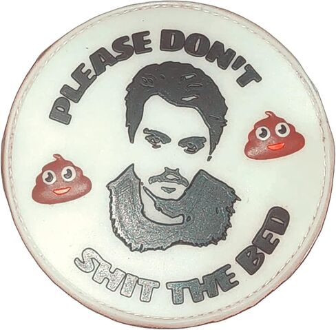 Johnny Poop The Bed PVC Night Glow Funny Patch in Kuwait