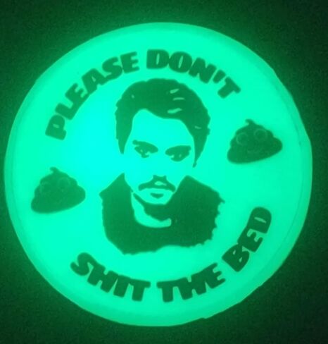 Johnny Poop The Bed PVC Night Glow Funny Patch in Kuwait