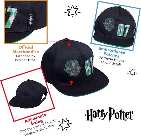 قبعة هاري بوتر سليذرين 07 سناب باك للاطفال، مقاس واحد، اسود، بضائع رسمية، اسود، مقاس واحد in Kuwait