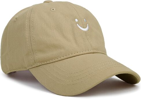 Smile Face Baseball Caps for Kids Toddler Solid Color Cotton Adjustable Dads Hat in Saudi Arabia