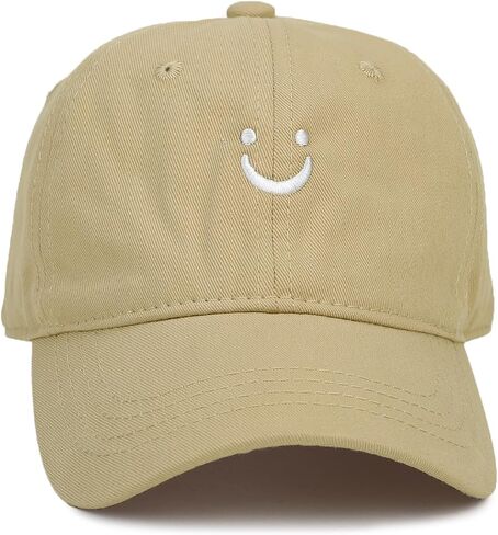 Smile Face Baseball Caps for Kids Toddler Solid Color Cotton Adjustable Dads Hat in Saudi Arabia