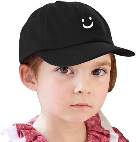 Smile Face Baseball Caps for Kids Toddler Solid Color Cotton Adjustable Dads Hat in Saudi Arabia