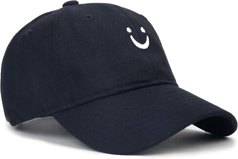 Smile Face Baseball Caps for Kids Toddler Solid Color Cotton Adjustable Dads Hat in Saudi Arabia