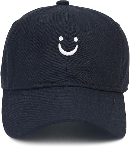 Smile Face Baseball Caps for Kids Toddler Solid Color Cotton Adjustable Dads Hat in Saudi Arabia
