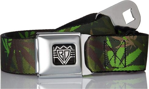BUCKLE-DOWN INC. Unisex-Adults Buckle-Down Seatbelt Belt Weed Regular in Saudi Arabia