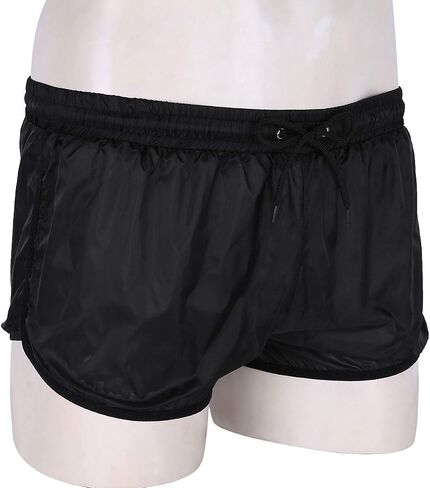 Men's Drawstring Boxer Briefs Mesh Sheer Boyleg Short Trunks Underwear Panties in Saudi Arabia