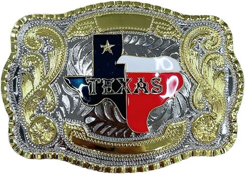 WMG Texas State Map Flag Large Huge Rodeo Western Gold Tone Belt Buckle, Gold Tone, L in Kuwait