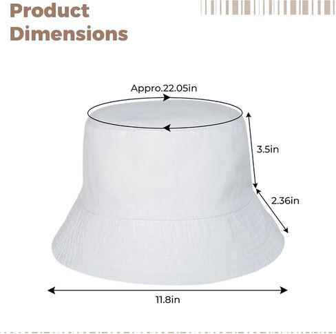 6 Pcs White Bucket Hats Bulk, Blank Beach Fishing Cap for Women Men, Unisex Beach Sun Hat, Double Sided, 22 Inches Circumference in Saudi Arabia