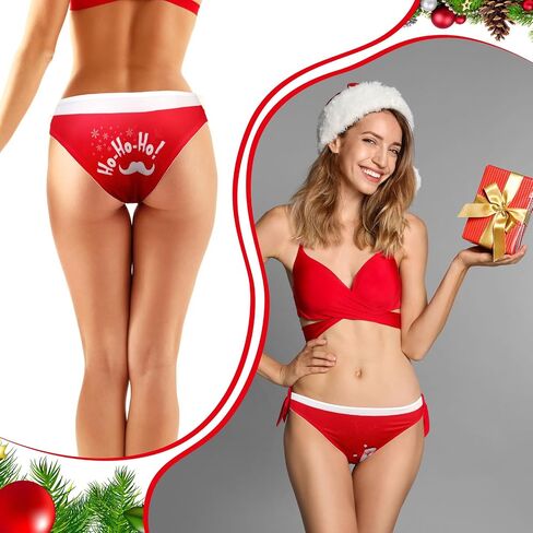 4 Pcs Women's Christmas Underwear Funny Panties Soft Underwear Thongs Panty 3D Brief Panties for the Holidays in Saudi Arabia