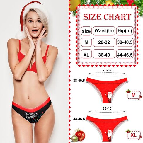 4 Pcs Women's Christmas Underwear Funny Panties Soft Underwear Thongs Panty 3D Brief Panties for the Holidays in Saudi Arabia