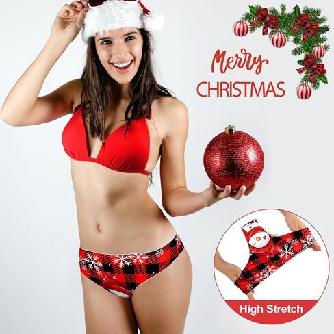 4 Pcs Women's Christmas Underwear Funny Panties Soft Underwear Thongs Panty 3D Brief Panties for the Holidays in Saudi Arabia