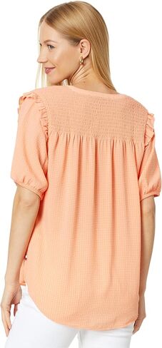 Tommy Hilfiger Short Sleeve Smock Yoke Top in Kuwait
