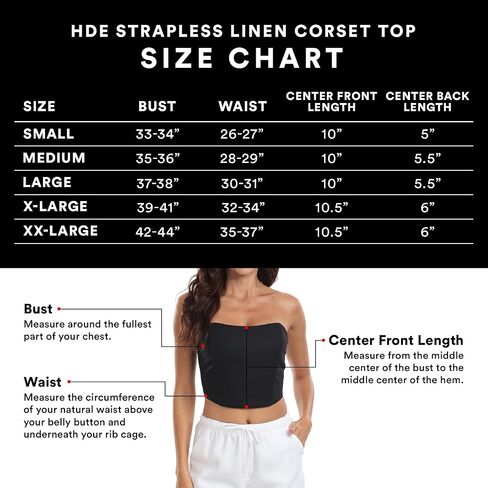HDE Women's Strapless Linen Corset Y2K Crop Top Bustier Body Shaper Bandeau Top in Saudi Arabia