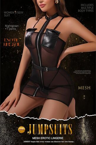 فستان ADSEXY نسائي مثير لحفلات النادي بدون حمالات شفاف من خلال Bodycon Pu جلد أسود مكشكش من اللاتكس in Kuwait