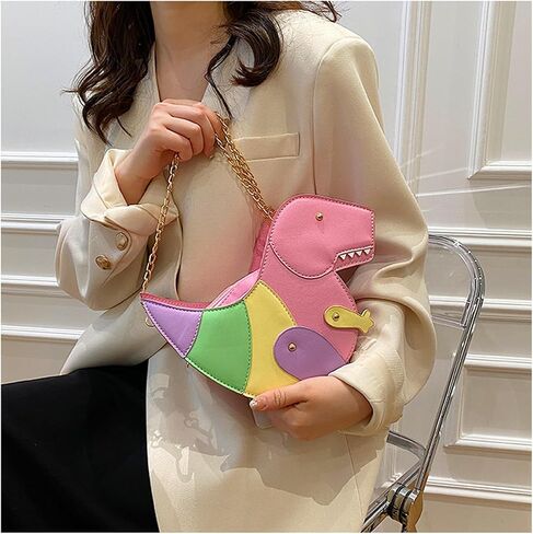 CREHNIL Pink Dinosaur Purse For Girls Novelty Fun Unique Purses For Women Weird Funny Funky Cool Shoulder Crossbdoy Bags in Kuwait