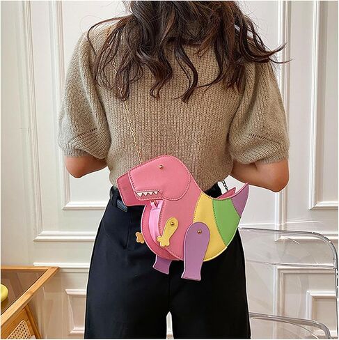 CREHNIL Pink Dinosaur Purse For Girls Novelty Fun Unique Purses For Women Weird Funny Funky Cool Shoulder Crossbdoy Bags in Kuwait