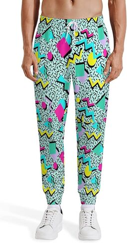 Siagua Retro 80s 90s Sweatpants Outfit Costumes Pants for Men Jogger Graphic Sport Workout Track Pants in Saudi Arabia
