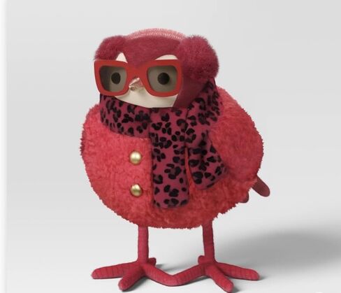 وشاح من القماش من Featherly Friends مقاس 6.75 سم مطبوع عليه شكل طائر الفهد، تمثال عيد الميلاد Wondershop يُسمى روبي in Kuwait