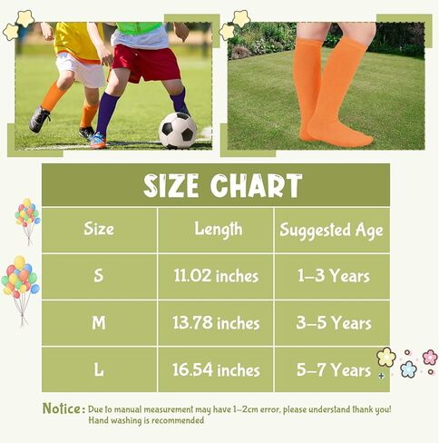 Durio Toddler Kids Soccer Socks Striped Sport Soccer Socks for Boys Girls Cotton Toddler Knee High Tube Socks for kids in Saudi Arabia