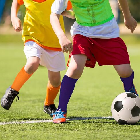 Durio Toddler Kids Soccer Socks Striped Sport Soccer Socks for Boys Girls Cotton Toddler Knee High Tube Socks for kids in Saudi Arabia